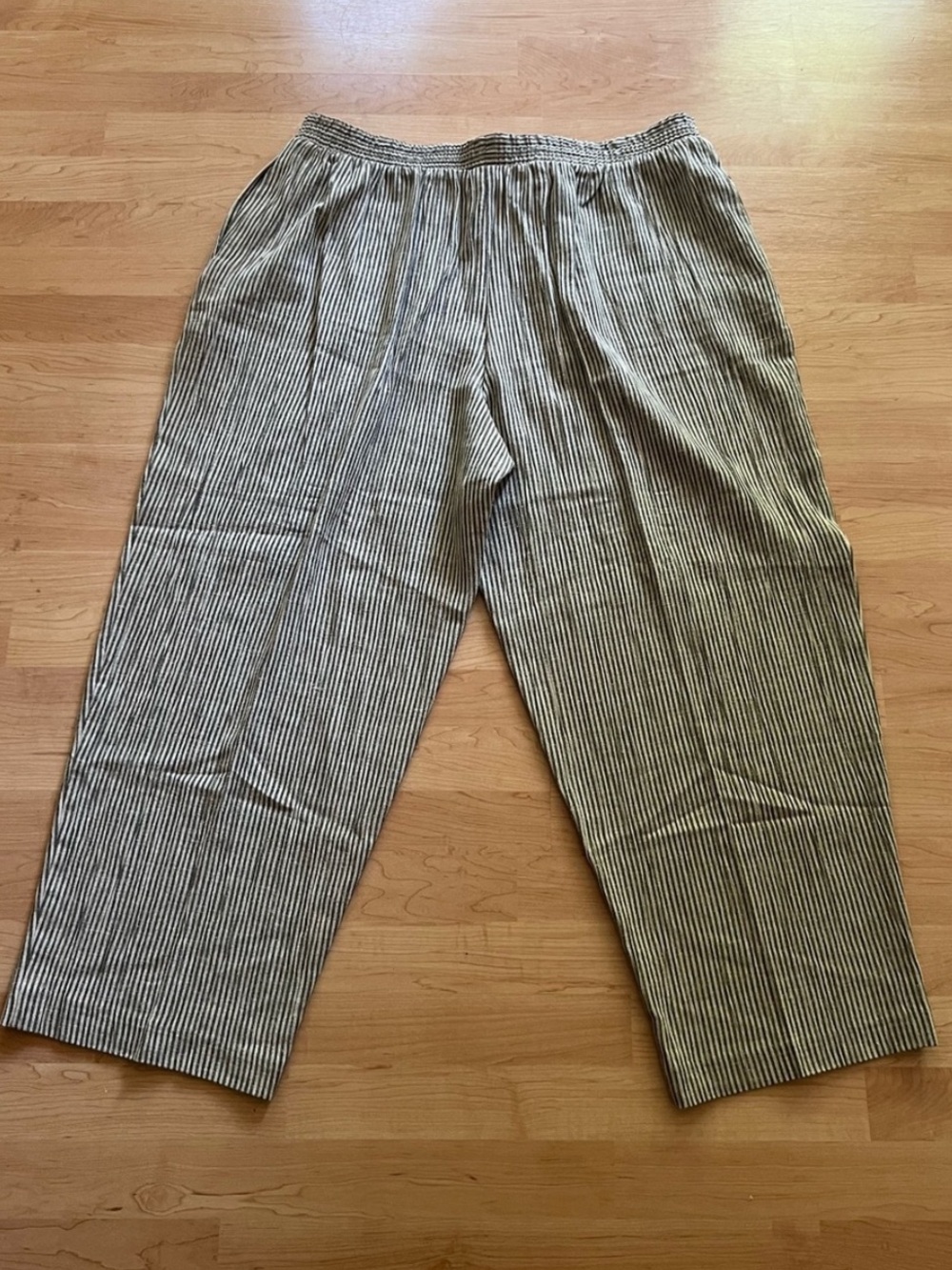 AUGUST MAX LINEN STRIPED LINEN PLUS SIZED PANTS 24 OR 2X 3X